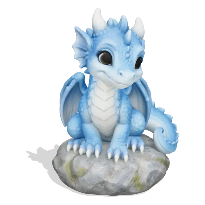Babydrache: Render des echten 3D-Modells