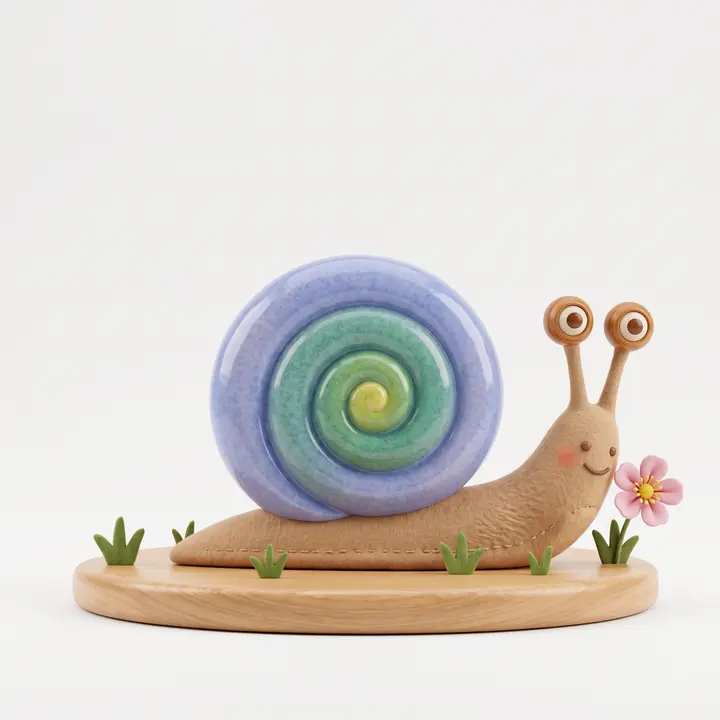 KI-Bild der Schnecke, aus der Skizze erzeugt