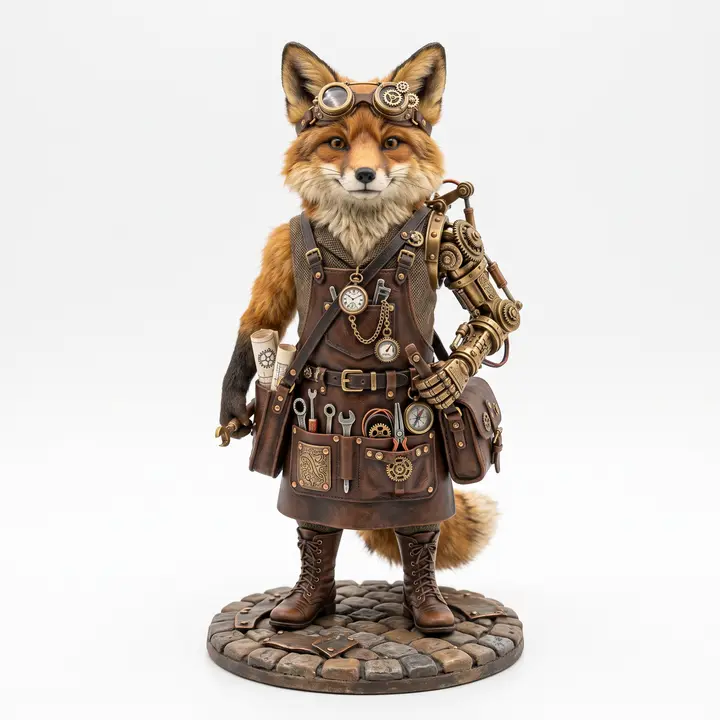 Vorlage: KI-Bild Steampunk-Fuchs